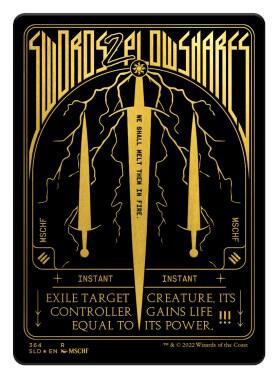 Swords to Plowshares Foil Etched Gold 364 (Secret Lair Drop Series)  - Foil | Good Games Adelaide SA