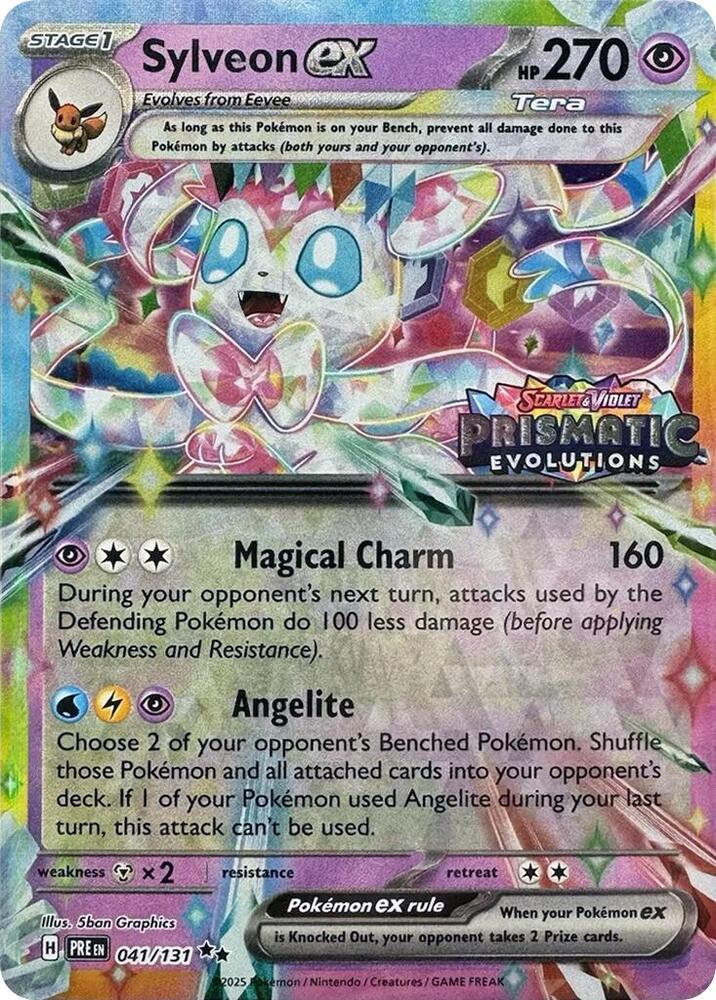 Sylveon ex Prismatic Evolutions Stamp 041/131 (Miscellaneous Cards & Products)  - Holofoil | Good Games Adelaide SA