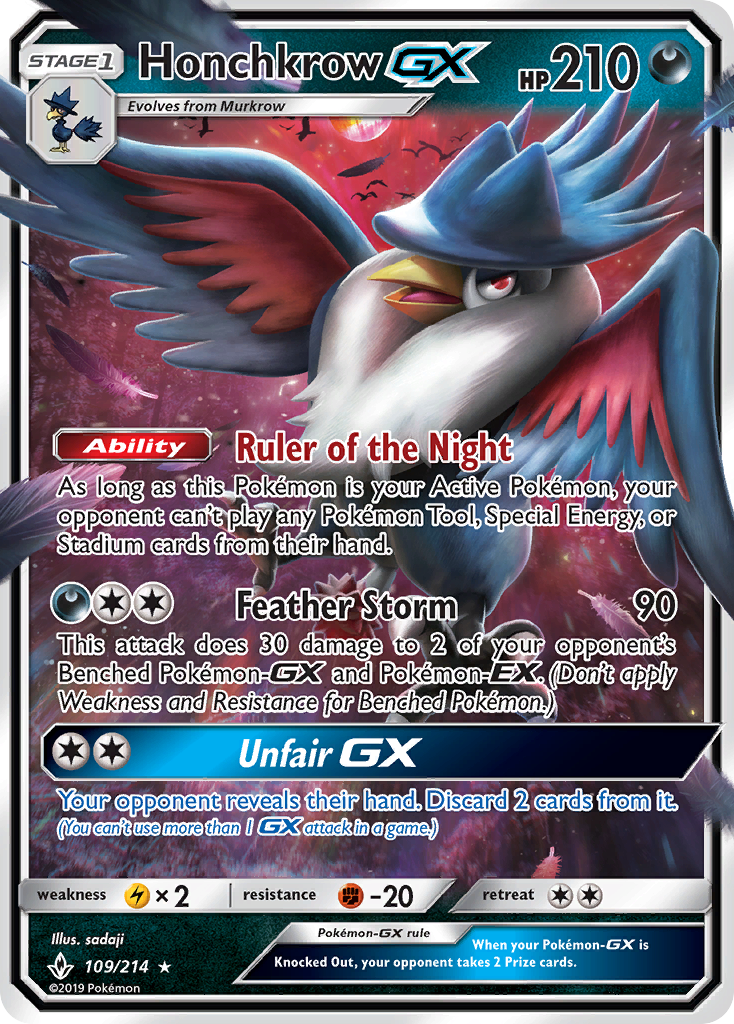 Honchkrow GX (109/214) [Sun & Moon: Unbroken Bonds] | Good Games Adelaide SA