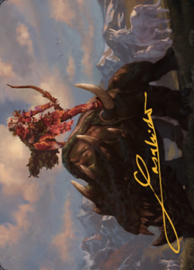 Meria's Outrider Art Card (Gold-Stamped Signature) [Dominaria United Art Series] | Good Games Adelaide SA
