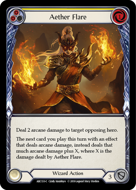 Aether Flare (Yellow) [ARC133-C] 1st Edition Rainbow Foil | Good Games Adelaide SA