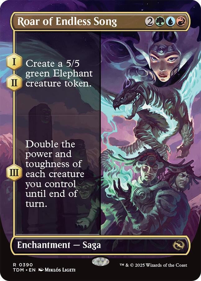 Roar of Endless Song 390 (Tarkir: Dragonstorm)  - Borderless Foil | Good Games Adelaide SA
