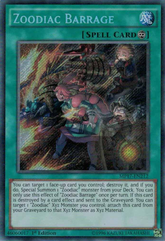 Zoodiac Barrage [MP17-EN212] Secret Rare | Good Games Adelaide SA