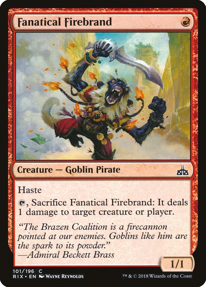 Fanatical Firebrand [Rivals of Ixalan] | Good Games Adelaide SA