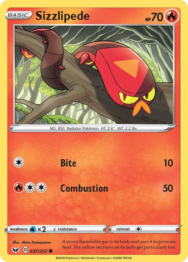 Sizzlipede 037/202 (SWSH01: Sword & Shield Base Set)  | Good Games Adelaide SA