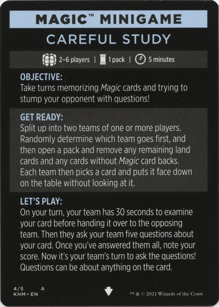 Magic Minigame Careful Study 4 (Kaldheim)  | Good Games Adelaide SA