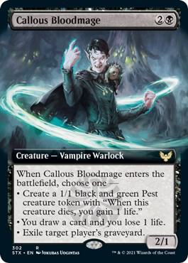Callous Bloodmage Extended Art 302 (Strixhaven: School of Mages)  - Foil | Good Games Adelaide SA