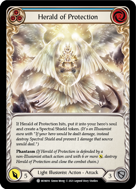 Herald of Protection (Blue) [MON016] 1st Edition Normal | Good Games Adelaide SA