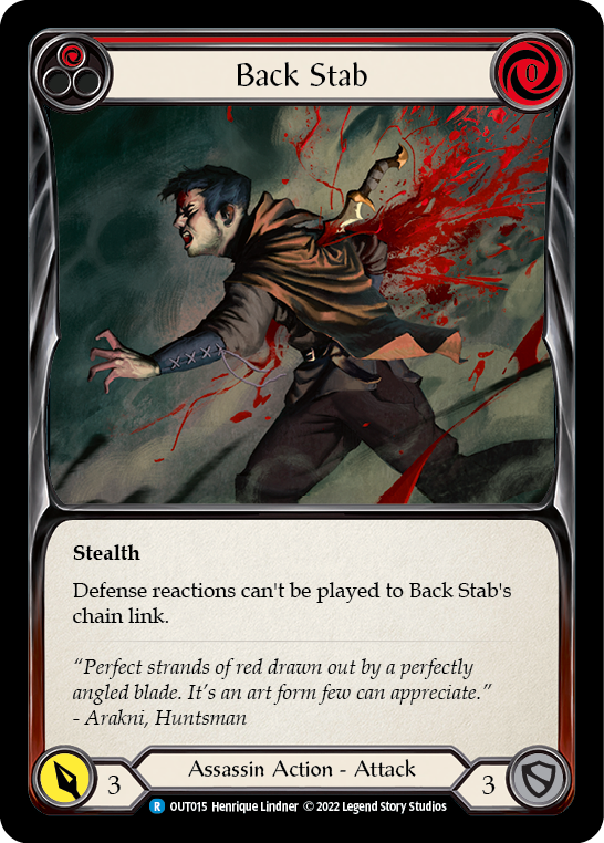 Back Stab (Red) [OUT015] (Outsiders)  Rainbow Foil | Good Games Adelaide SA