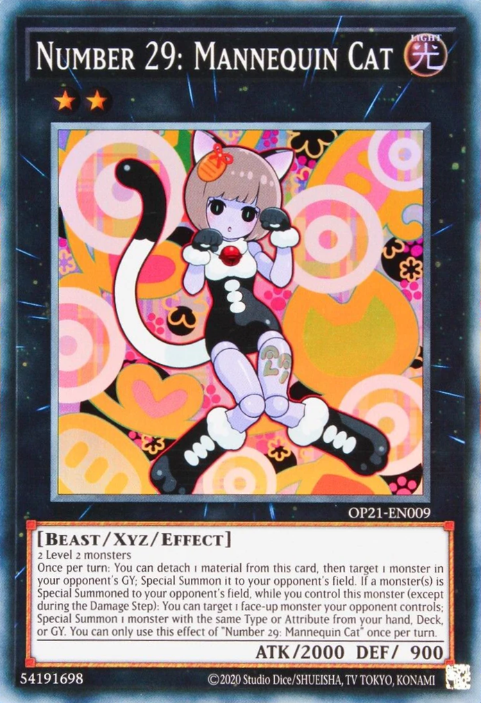 Number 29: Mannequin Cat [OP21-EN009] Super Rare | Good Games Adelaide SA