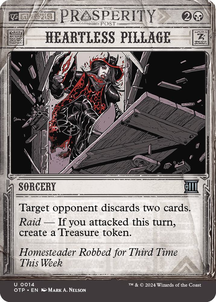 Heartless Pillage 14 (Outlaws of Thunder Junction: Breaking News)  - Foil | Good Games Adelaide SA