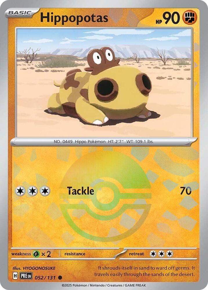 Hippopotas (052/131) (Poke Ball Pattern) [Scarlet & Violet: Prismatic Evolutions] | Good Games Adelaide SA