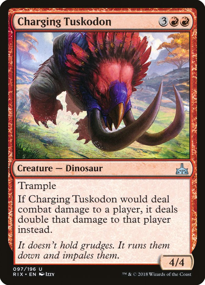 Charging Tuskodon 97 (Rivals of Ixalan)  - Foil | Good Games Adelaide SA