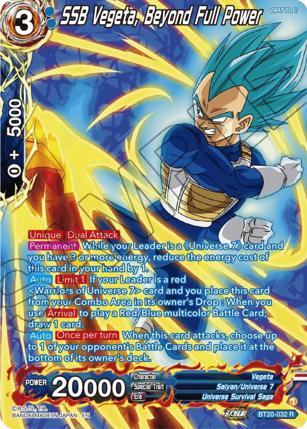 SSB Vegeta, Beyond Full Power (Silver Foil) (BT20-032) [Power Absorbed] | Good Games Adelaide SA