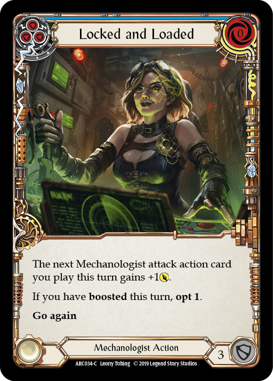 Locked and Loaded (Blue) [ARC034-C] 1st Edition Rainbow Foil | Good Games Adelaide SA