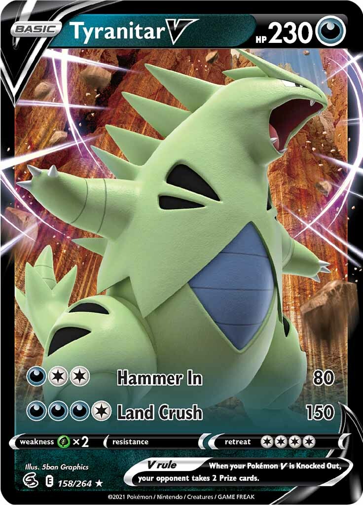 Tyranitar V (158/264) [Sword & Shield: Fusion Strike] | Good Games Adelaide SA