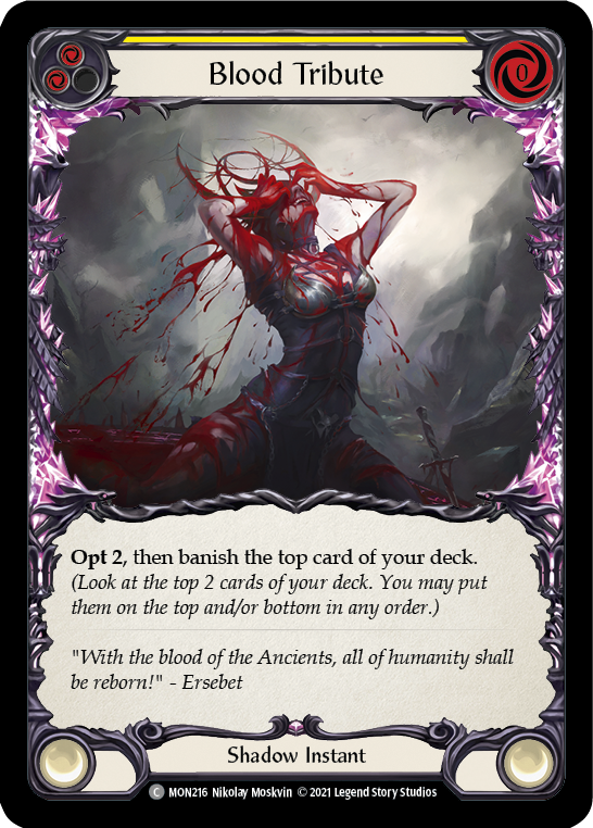Blood Tribute (Yellow) [MON216] 1st Edition Normal | Good Games Adelaide SA
