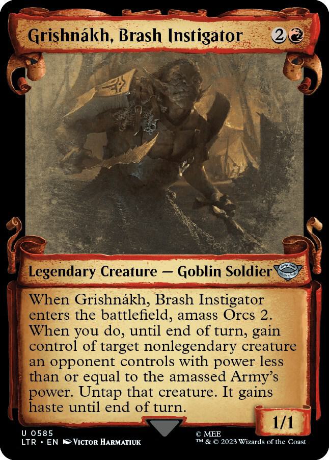 Grishnákh, Brash Instigator 585 (Universes Beyond: The Lord of the Rings: Tales of Middle-earth)  - Showcase Scroll Foil | Good Games Adelaide SA