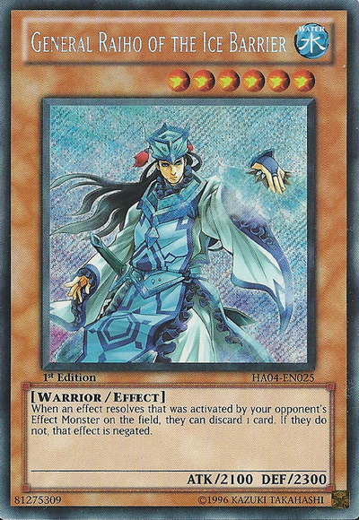 General Raiho of the Ice Barrier [HA04-EN025] Secret Rare | Good Games Adelaide SA