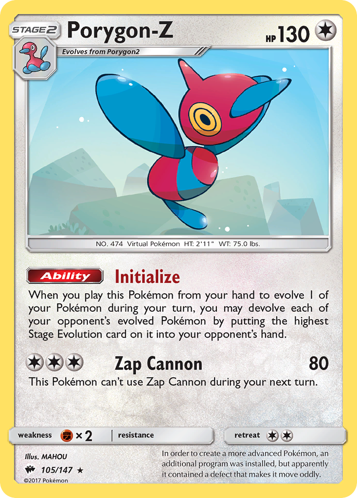 Porygon-Z (105/147) [Sun & Moon: Burning Shadows] | Good Games Adelaide SA