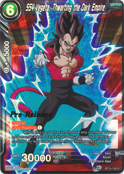 SS4 Vegeta, Thwarting the Dark Empire (BT13-130) [Supreme Rivalry Prerelease Promos] | Good Games Adelaide SA
