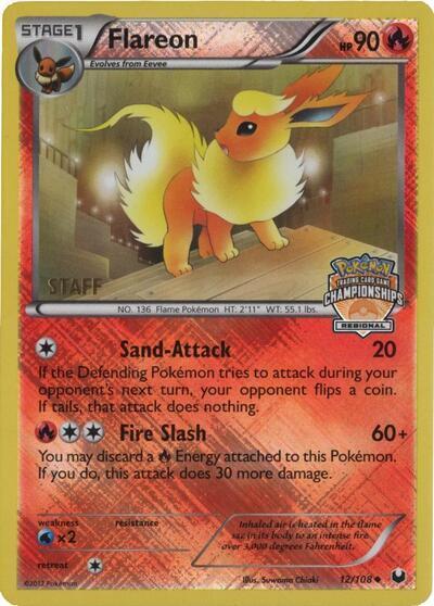 Flareon 12 108 Regional Championships Staff 012/108 (League & Championship Cards)  - Reverse Holofoil | Good Games Adelaide SA