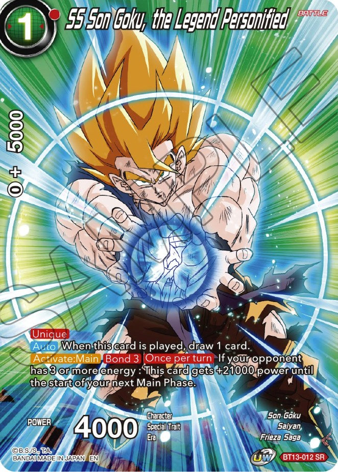 SS Son Goku, the Legend Personified (BT13-012) [Theme Selection: History of Son Goku] | Good Games Adelaide SA