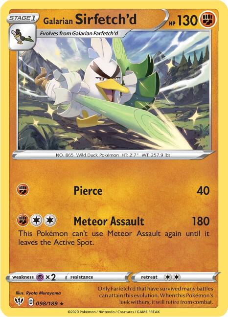 Galarian Sirfetch'd 098/189 (Deck Exclusives)  - CRacked Ice Holofoil | Good Games Adelaide SA