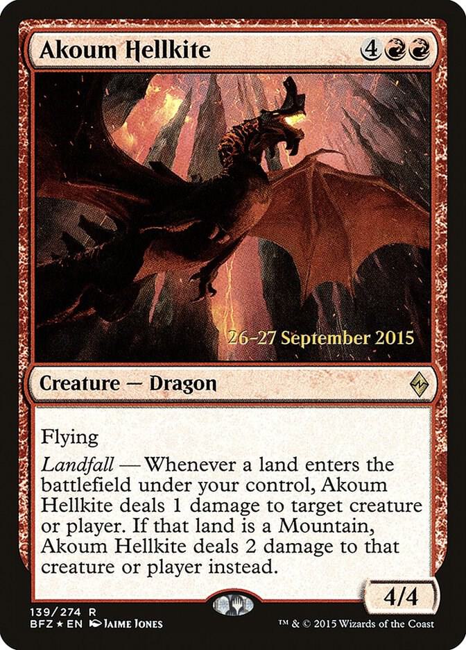 Akoum Hellkite 139 (Prerelease Cards)  - PreRelease Foil | Good Games Adelaide SA