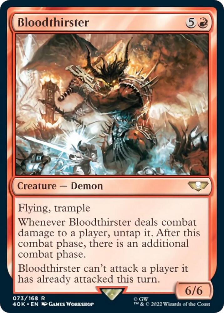 Bloodthirster Surge Foil 73 (Universes Beyond: Warhammer 40,000)  - Foil | Good Games Adelaide SA