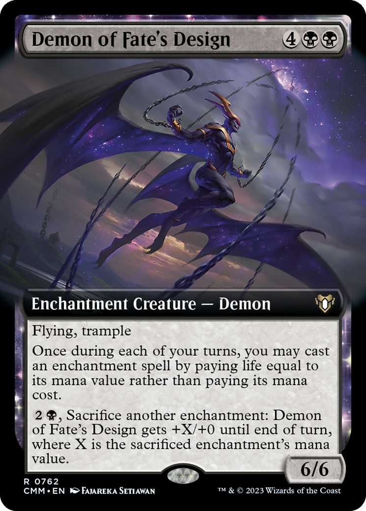 Demon of Fate's Design (Extended Art) [Commander Masters] | Good Games Adelaide SA