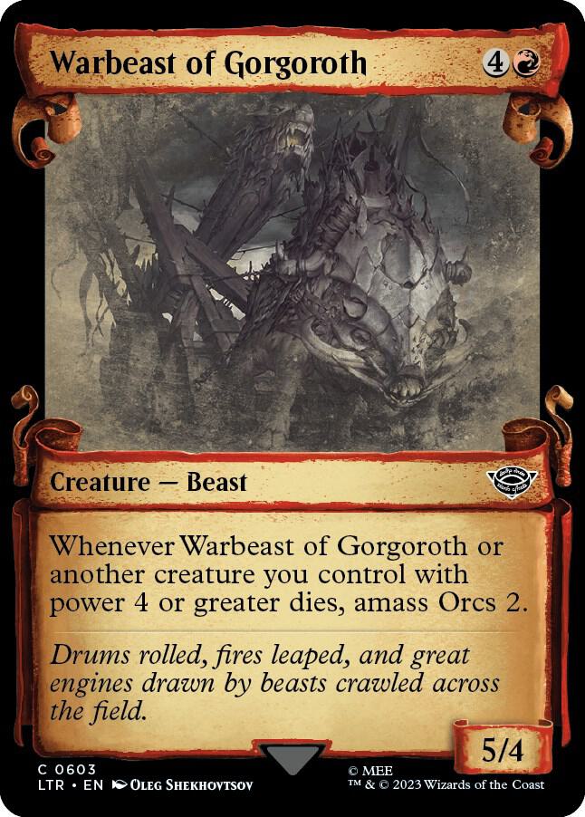 Warbeast of Gorgoroth 603 (Universes Beyond: The Lord of the Rings: Tales of Middle-earth)  - Showcase Scroll Foil | Good Games Adelaide SA