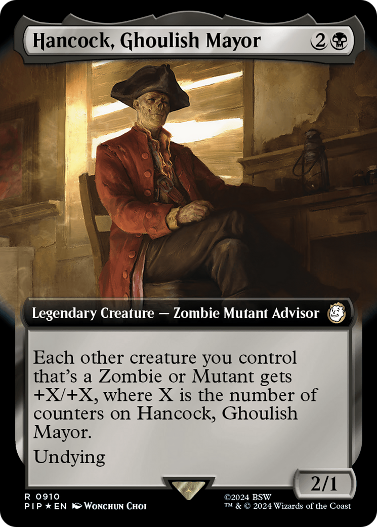 Hancock, Ghoulish Mayor (Extended Art) (Surge Foil) [Fallout] | Good Games Adelaide SA