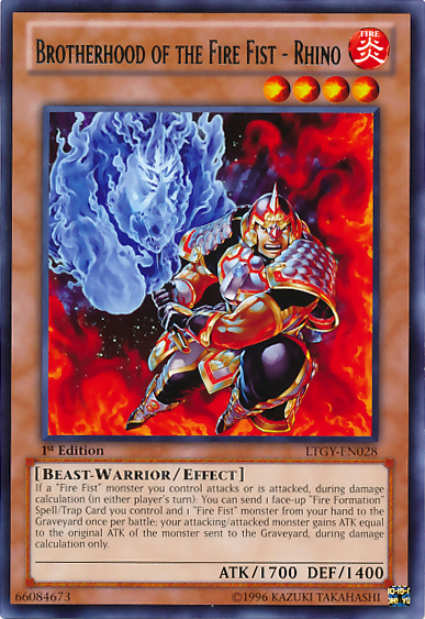 Brotherhood of the Fire Fist - Rhino [LTGY-EN028] Rare | Good Games Adelaide SA
