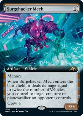 Surgehacker Mech 500 (Kamigawa: Neon Dynasty)  - Extended Art | Good Games Adelaide SA