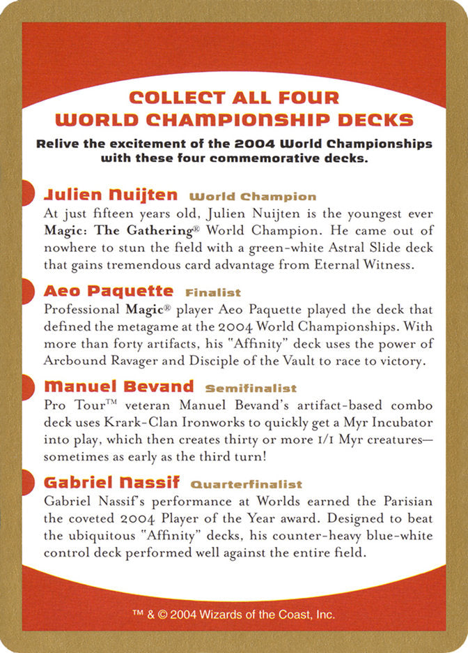2004 World Championships Ad  (World Championship Decks)  | Good Games Adelaide SA