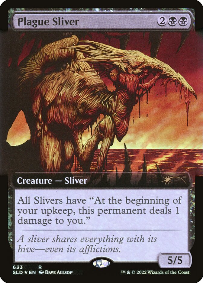 Plague Sliver (Extended Art) (Step-and-Compleat Foil) [Secret Lair Drop Promos] | Good Games Adelaide SA