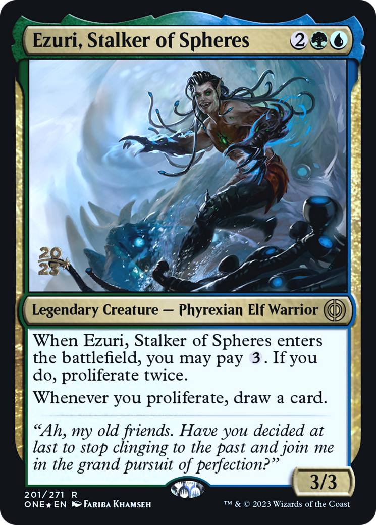 Ezuri, Stalker of Spheres [Phyrexia: All Will Be One Prerelease Promos] | Good Games Adelaide SA