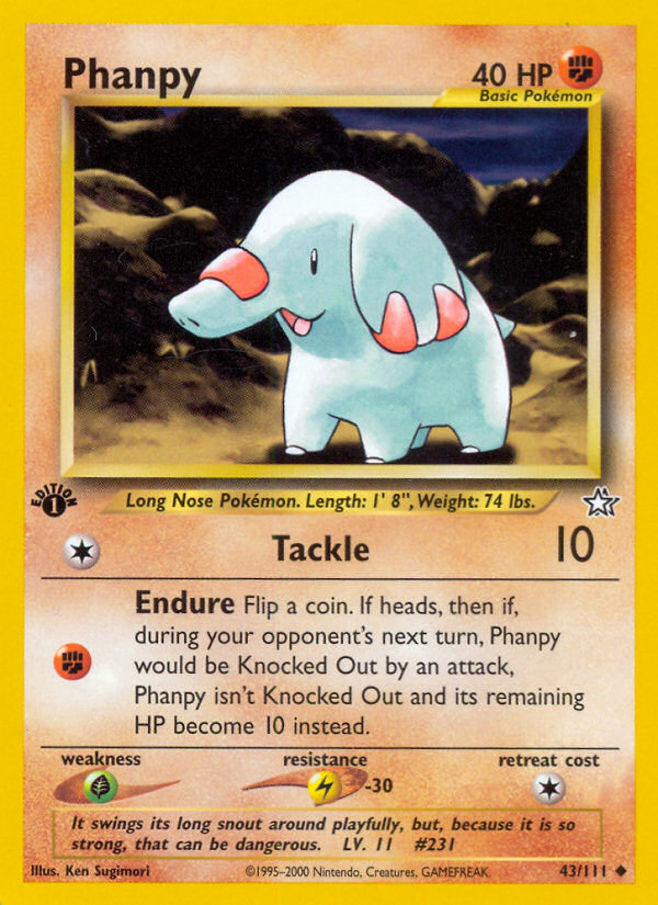 Phanpy (43/111) [Neo Genesis 1st Edition] | Good Games Adelaide SA