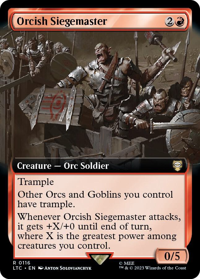 Orcish Siegemaster 116 (Commander: The Lord of the Rings: Tales of Middle-earth)  - Extended Art | Good Games Adelaide SA