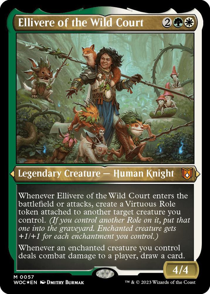 Ellivere of the Wild Court Display Commander Thick Stock 57 (Commander: Wilds of Eldraine)  - Foil | Good Games Adelaide SA