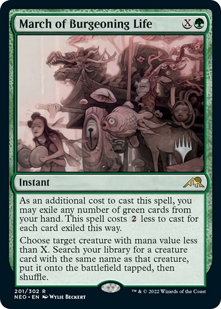 March of Burgeoning Life 201 (Promo Pack: Kamigawa: Neon Dynasty)  | Good Games Adelaide SA