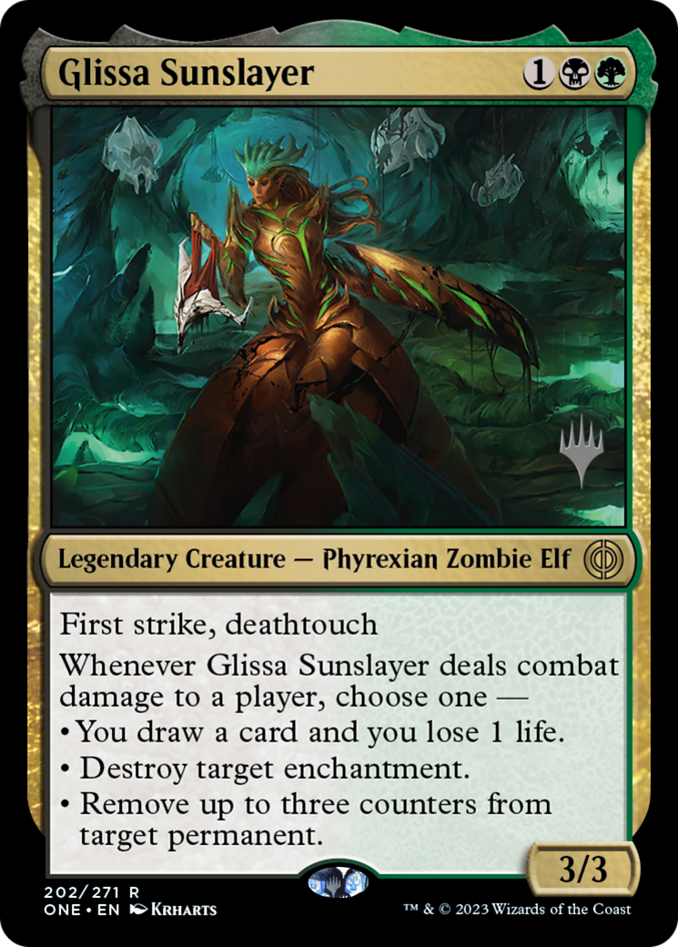 Glissa Sunslayer (Promo Pack) [Phyrexia: All Will Be One Promos] | Good Games Adelaide SA