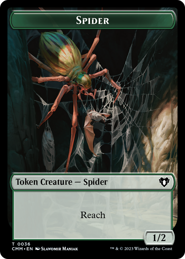 Wurm // Spider Double-Sided Token [Commander Masters Tokens] | Good Games Adelaide SA