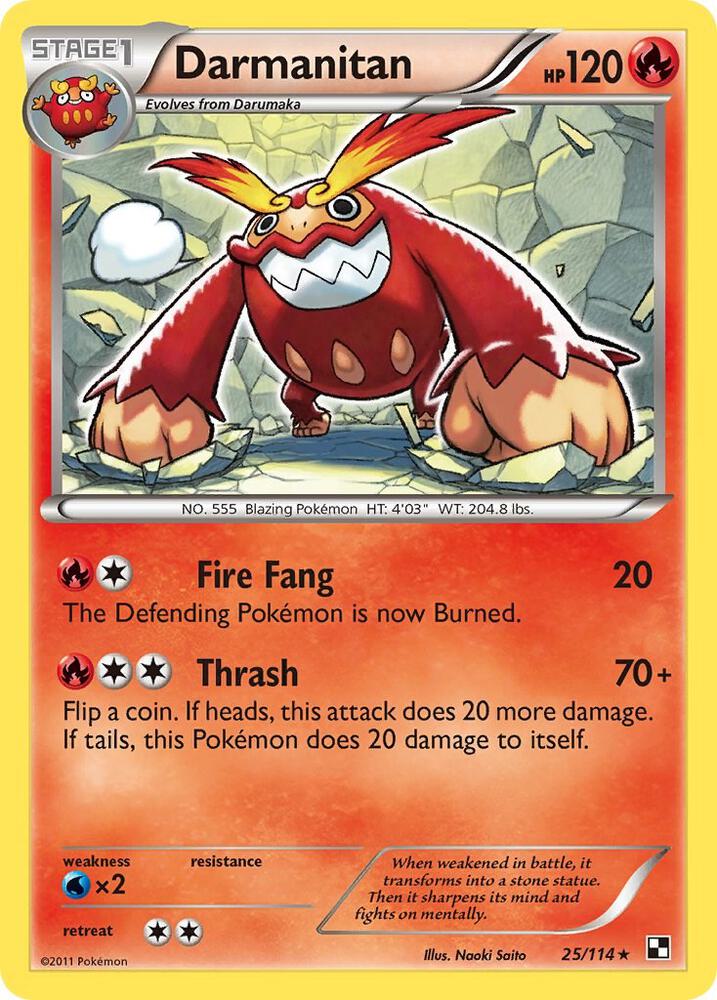 Darmanitan 25/114 (Black and White)  - Reverse Holofoil | Good Games Adelaide SA