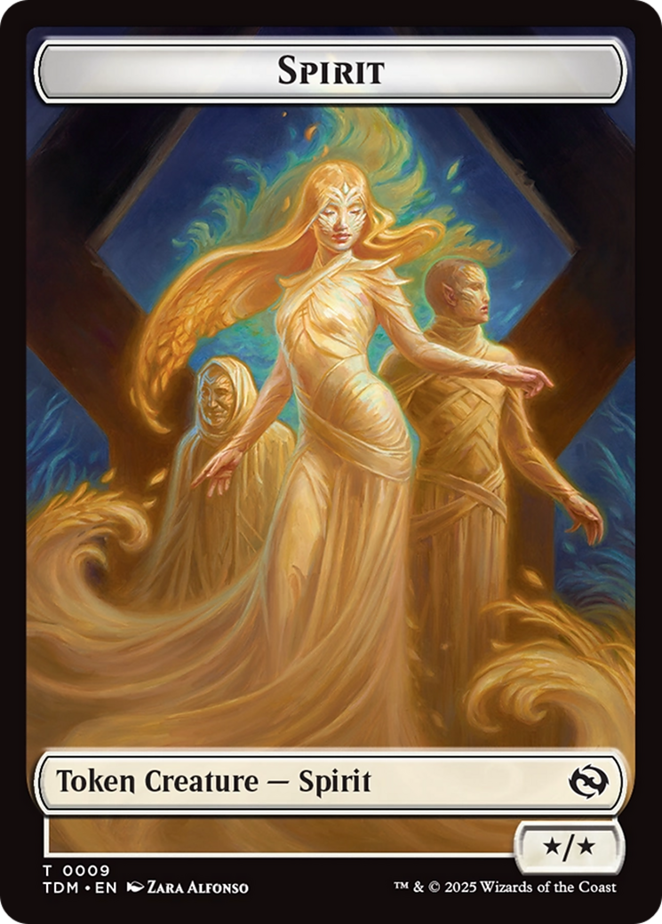 Spirit (0008) // Spirit (0009) Double-Sided Token [Tarkir: Dragonstorm Tokens] | Good Games Adelaide SA