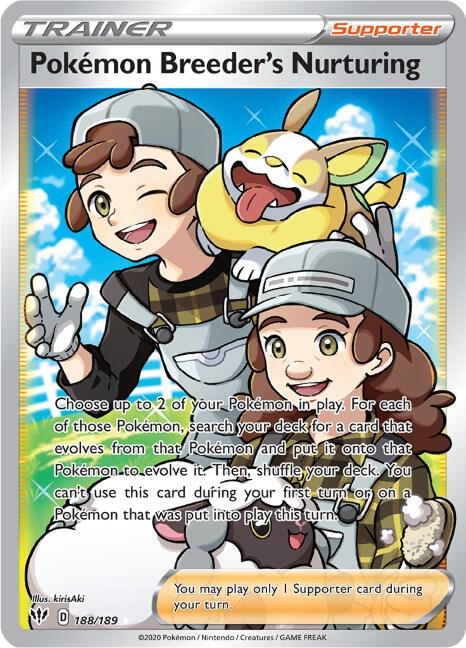 Pokemon Breeder's Nurturing Full Art 188/189 (SWSH03: Darkness Ablaze)  - Holofoil | Good Games Adelaide SA