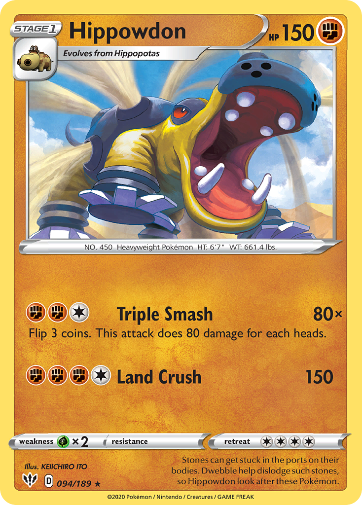 Hippowdon (094/189) [Sword & Shield: Darkness Ablaze] | Good Games Adelaide SA