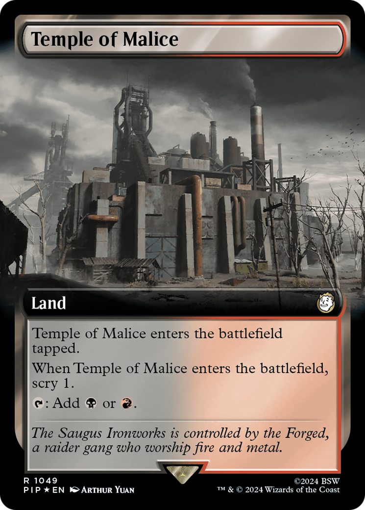 Temple of Malice (Extended Art) (Surge Foil) [Fallout] | Good Games Adelaide SA