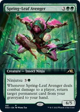 Spring-Leaf Avenger 481 (Kamigawa: Neon Dynasty)  - Extended Art | Good Games Adelaide SA